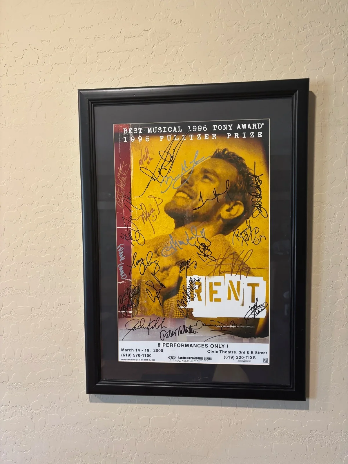 Cast — "RENT" Musical Large Autographed Theater Posters Signed by Cast Framed, image 2