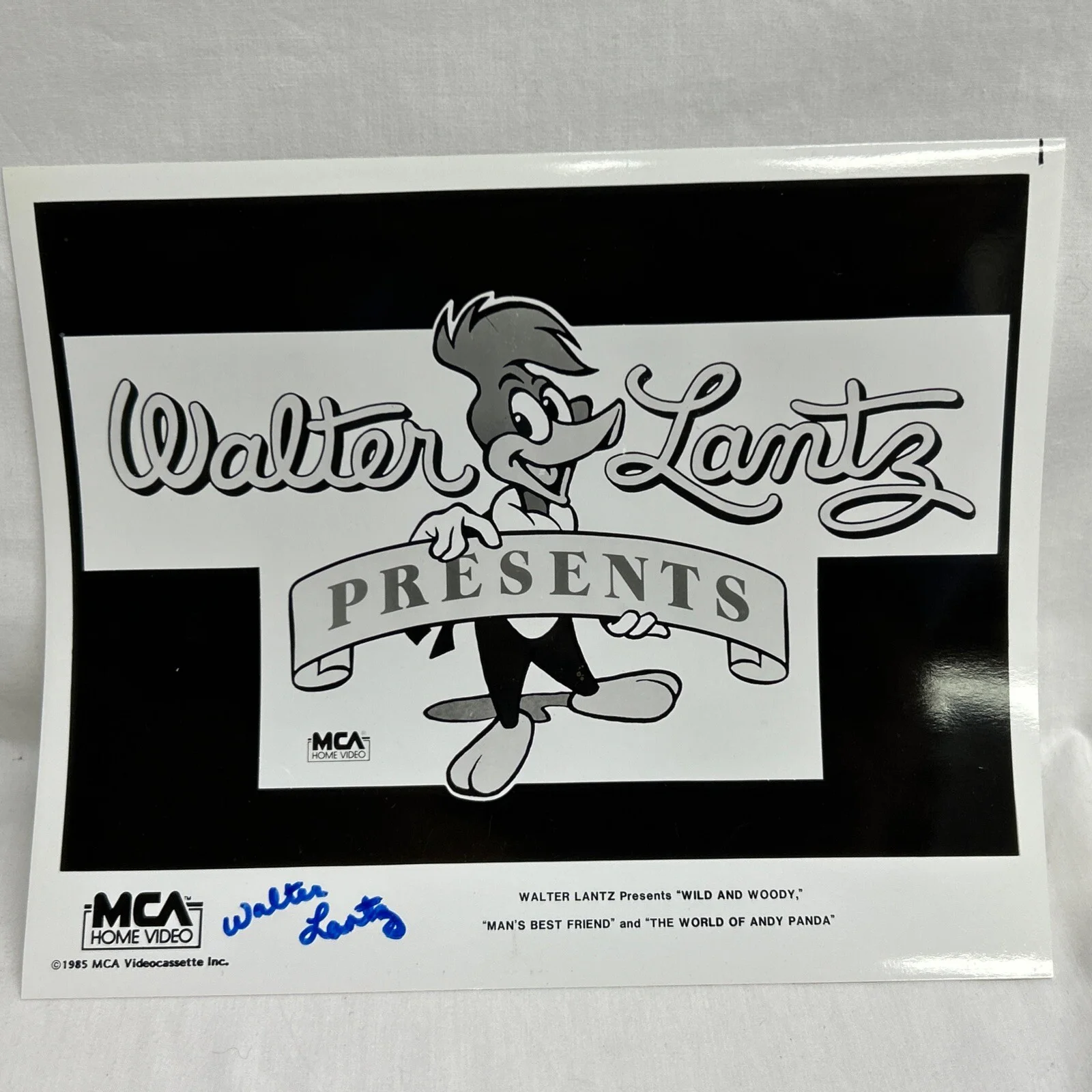 Walter Lantz — Walter Lantz Wild & Woody 1985 Black White Photograph Signed