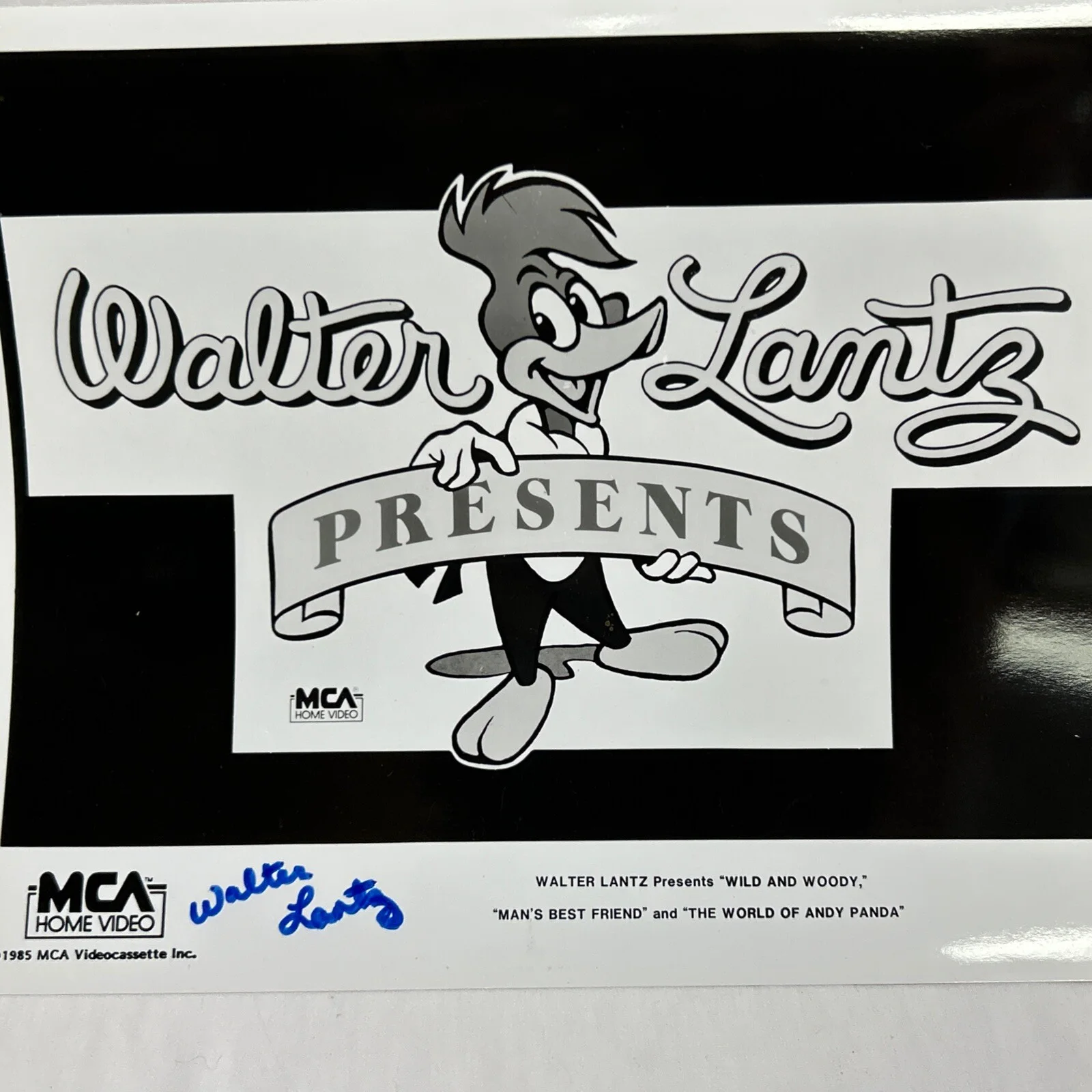 Walter Lantz — Walter Lantz Wild & Woody 1985 Black White Photograph Signed, image 2