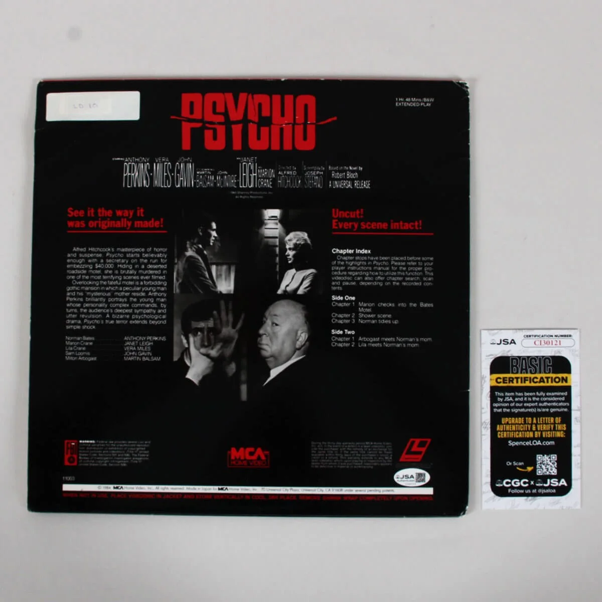 Janet Leigh Signed Laser Disc Psycho - COA JSA, image 5