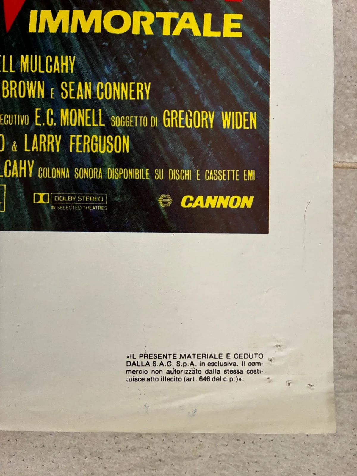 Highlander 1986 Original Poster, image 3