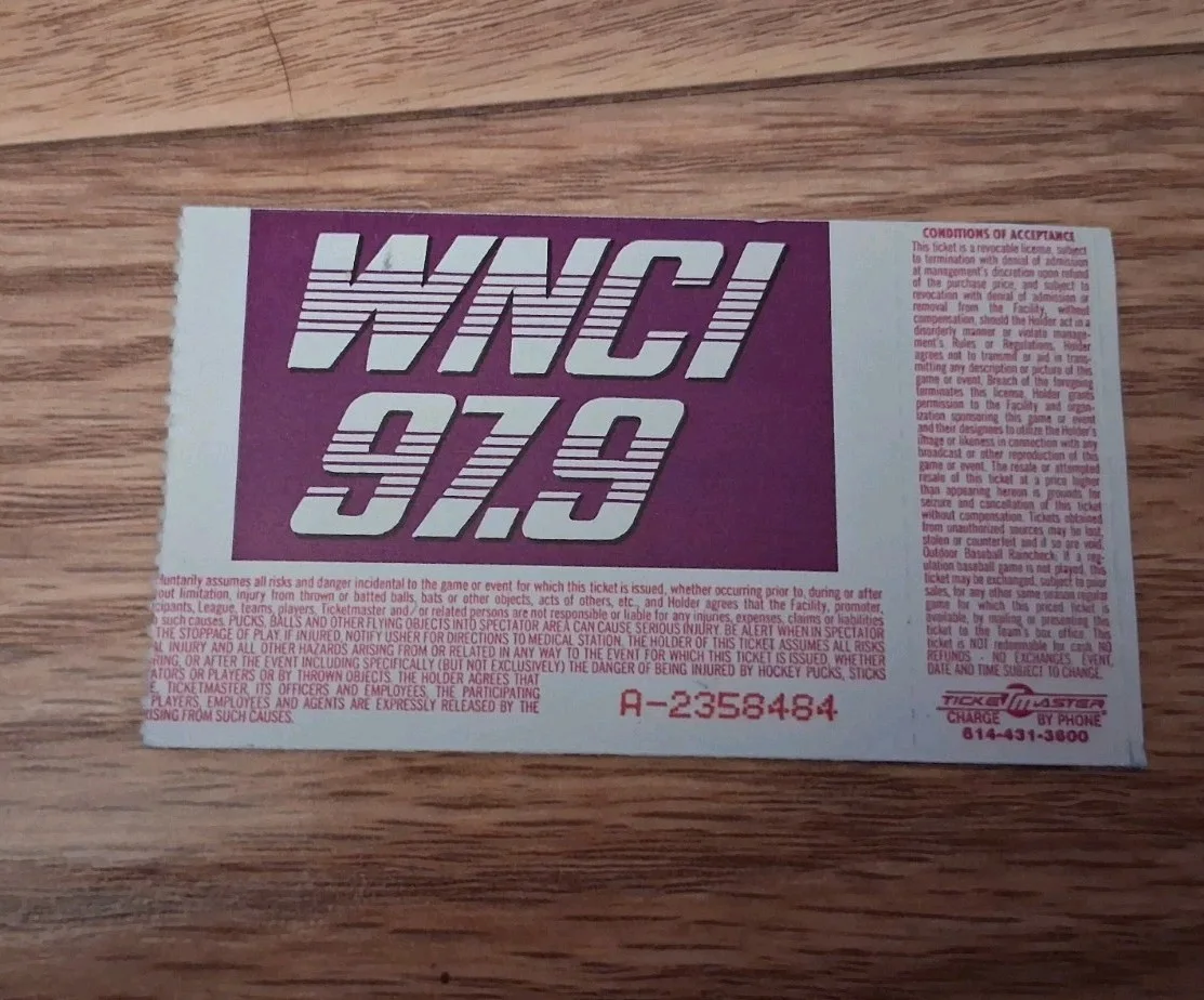 Chris Isaak Signed 1998 Used Ticket Stub, Columbus Ohio, 97.9 WNCI Shawn Mullins, image 2