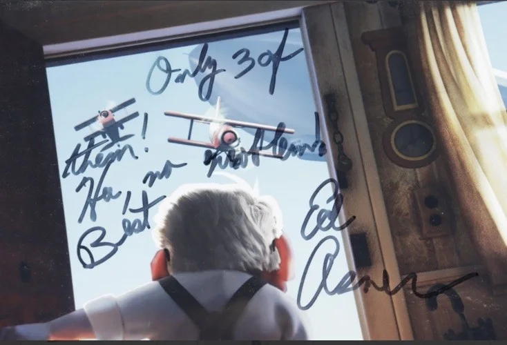 Ed Asner — Ed Asner Disney Pixar Up Carl Signed Inscribed 14x17 Custom Framed Photo Beckett, изображение 2