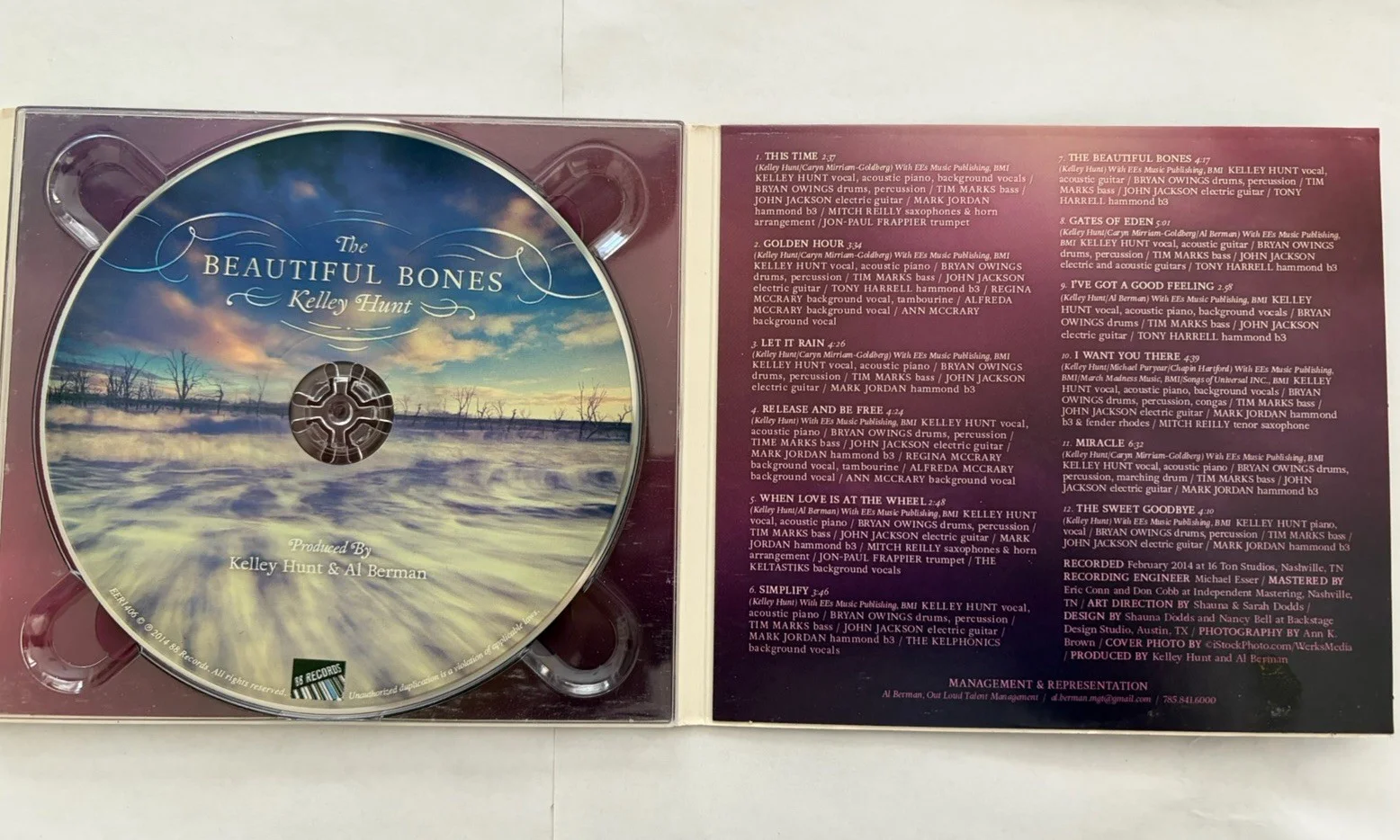 Kelley Hunt The Beautiful Bones Signed Autographed CD 2014 88 Records Very Good, image 5