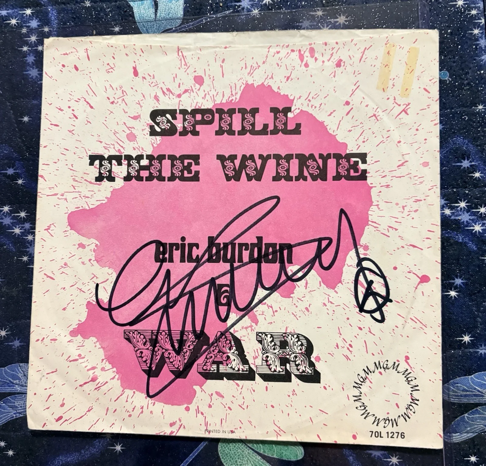 Eric Burdon Animals Lead Singer Signed 45 Sleeve Spill the Wine, War W/COA, изображение 3