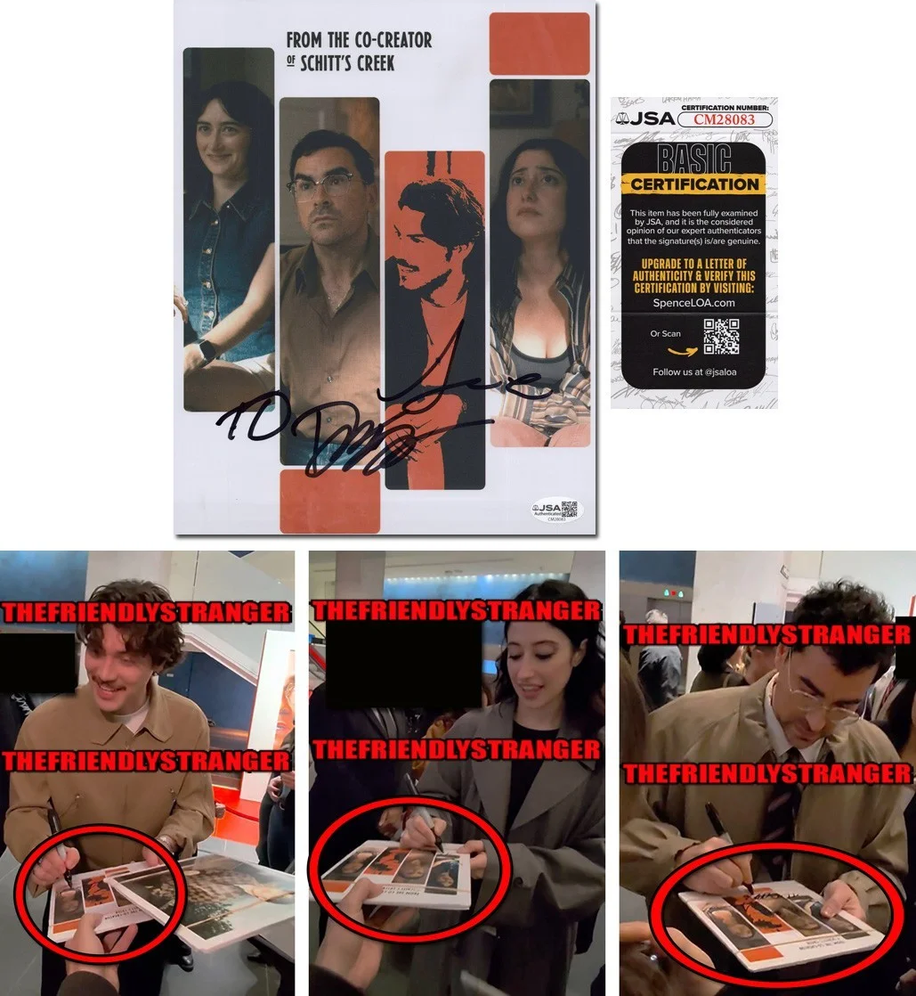 Dan Levy, Taylor Ortega, Jack Innanen — Dan Levy, Taylor Ortega, Jack Innanen signed BIG MISTAKES 8x10 Photo PROOF c JSA