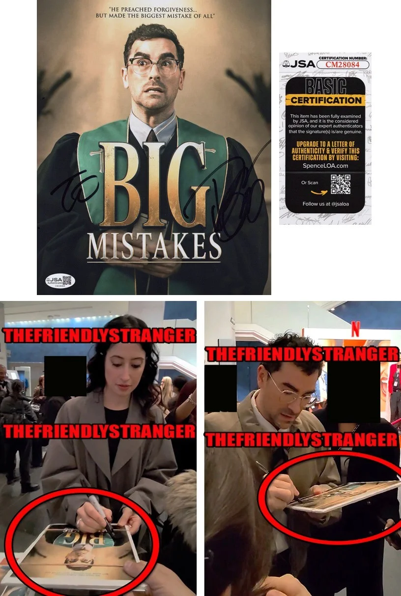 Dan Levy & Taylor Ortega — Dan Levy & Taylor Ortega signed "BIG MISTAKES" 8x10 Photo EXACT PROOF b JSA COA