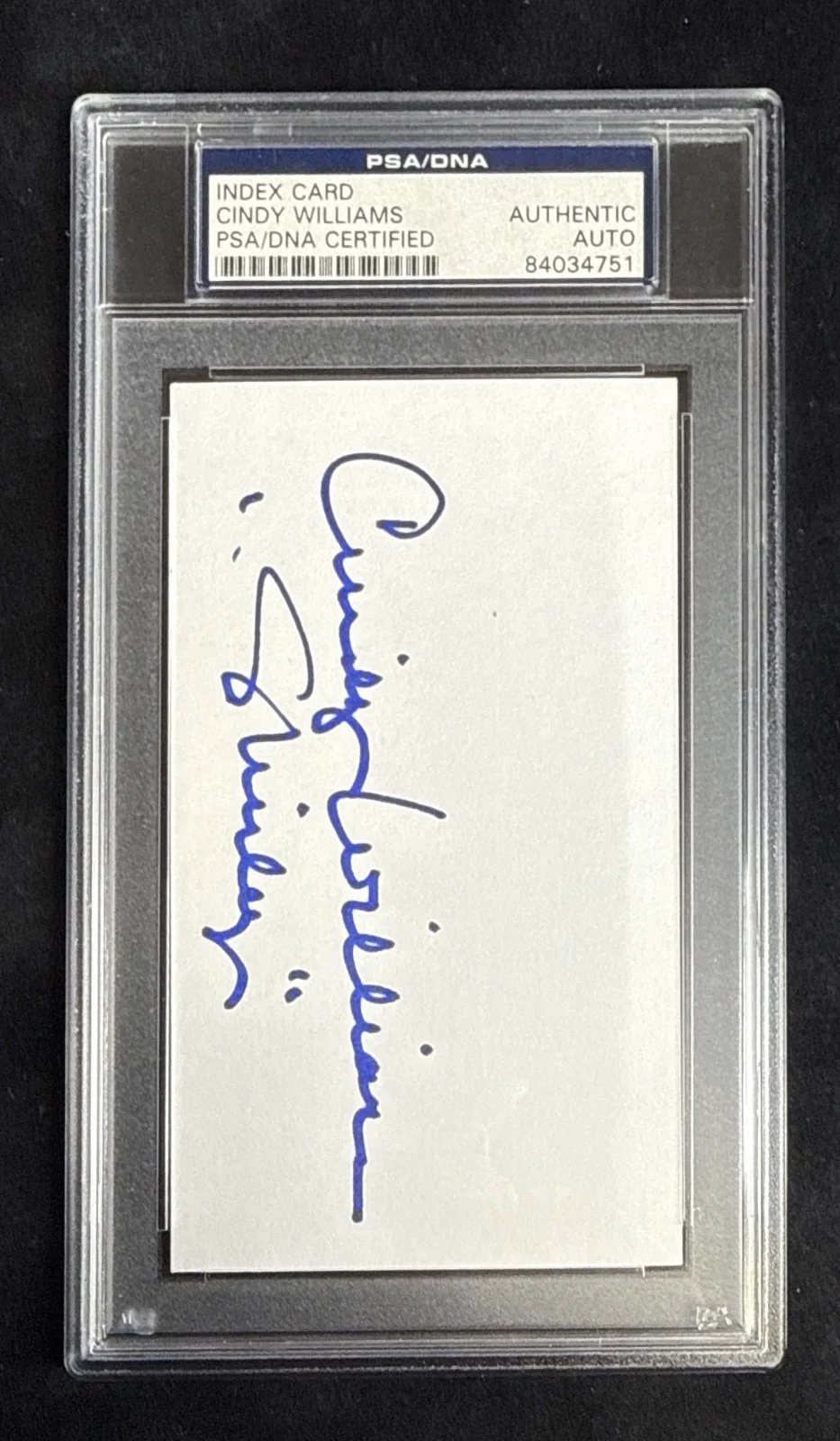 Cindy Williams — Cindy Williams Signed 3x5 Index Card 'Shirley' PSA 84034751, изображение 2