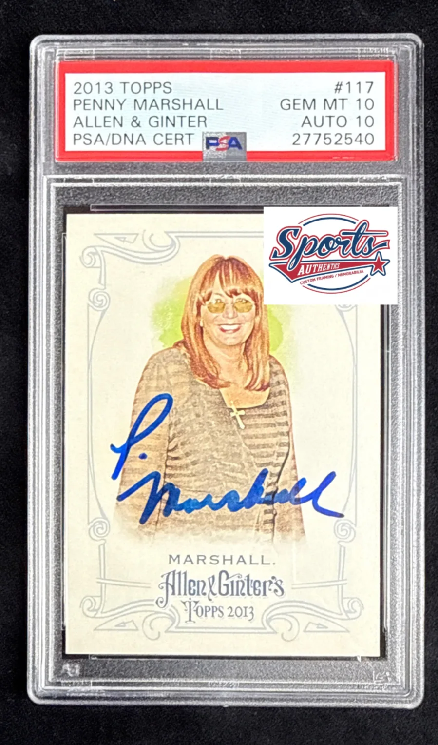 Penny Marshall — Penny Marshall Signed 2013 Topps Allen & Ginter Card PSA 10 PSA/DNA 10