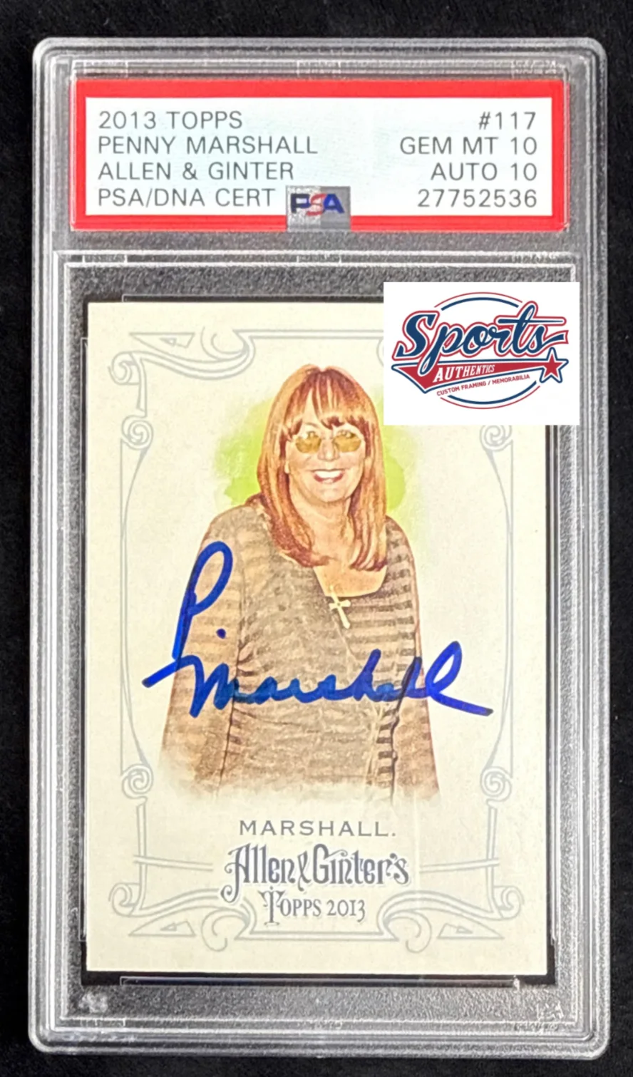 Penny Marshall — Penny Marshall Signed 2013 Topps Allen & Ginter Card PSA 10 PSA/DNA 10