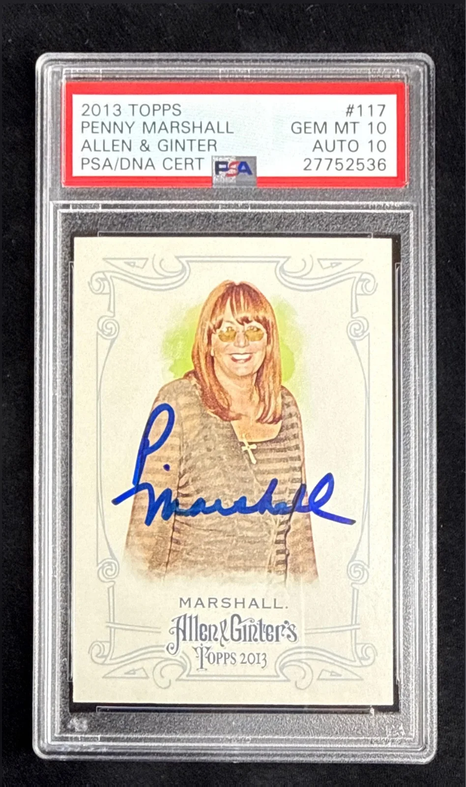 Penny Marshall — Penny Marshall Signed 2013 Topps Allen & Ginter Card PSA 10 PSA/DNA 10, image 2