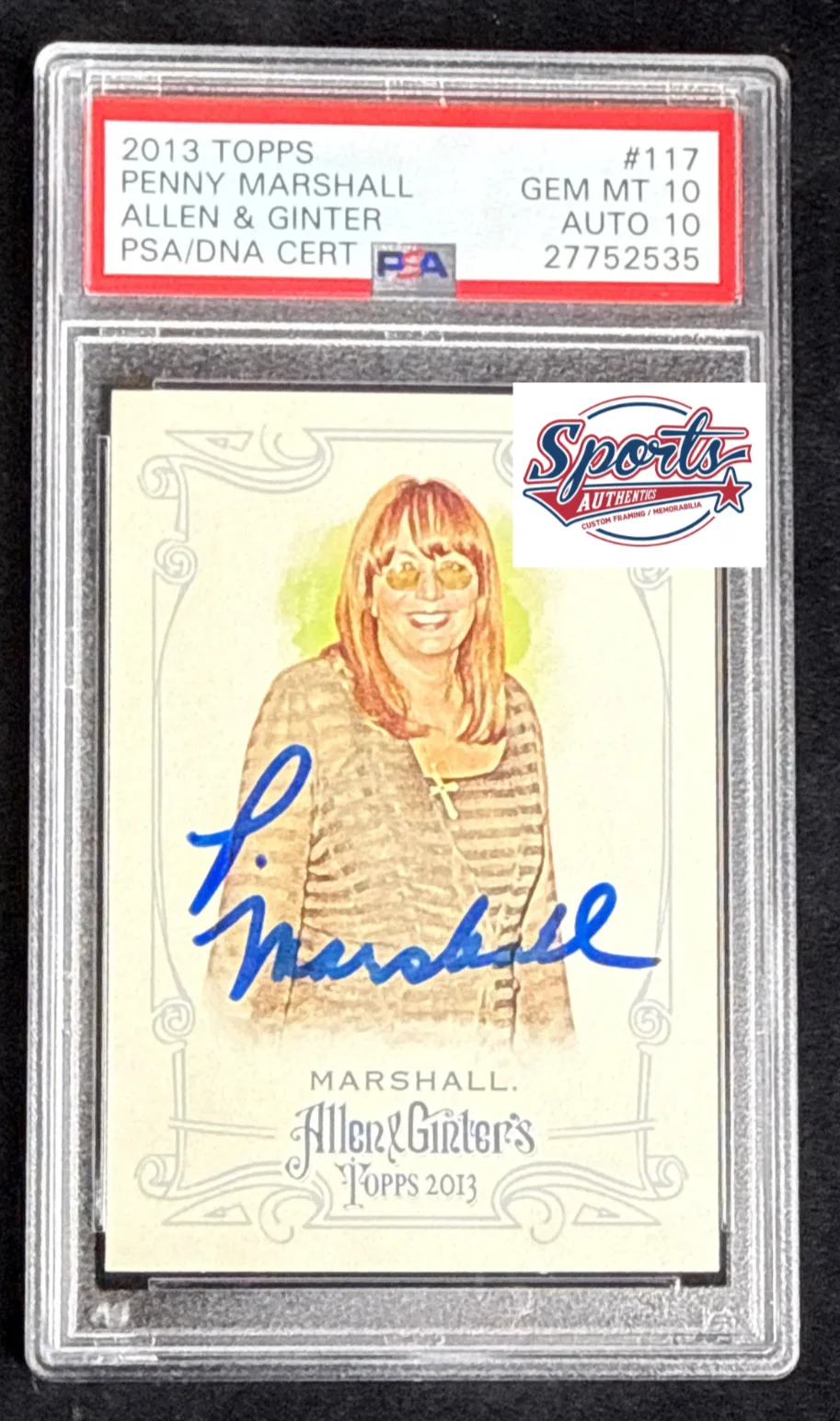 Penny Marshall — Penny Marshall Signed 2013 Topps Allen & Ginter Card PSA 10 PSA/DNA 10