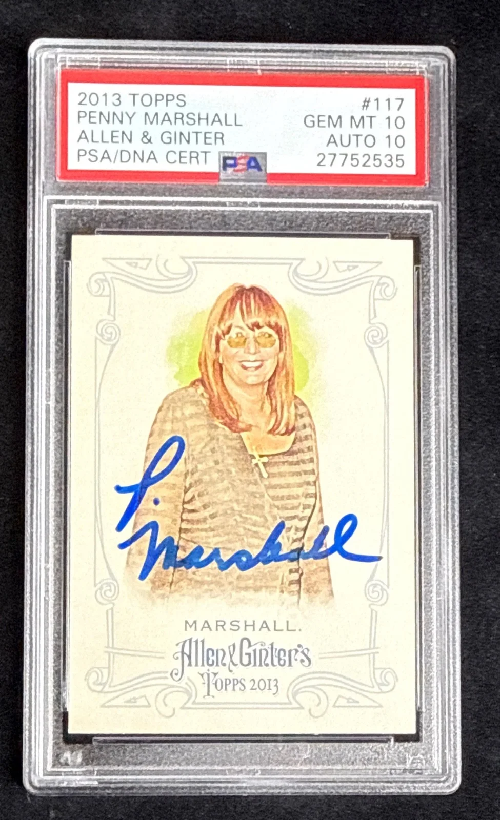 Penny Marshall — Penny Marshall Signed 2013 Topps Allen & Ginter Card PSA 10 PSA/DNA 10, изображение 2