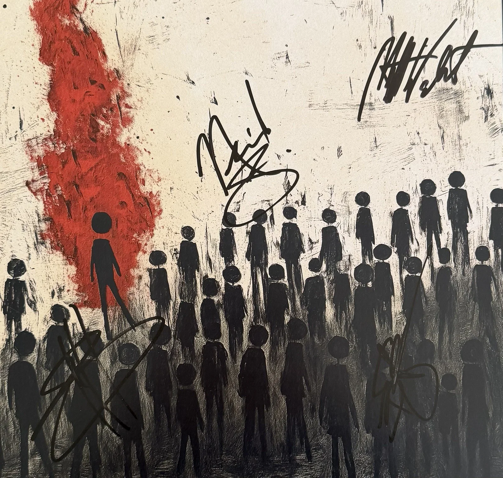 THREE DAYS GRACE SIGNED ALIENATION VINYL MATT + BRAD + BARRY + NEIL w/JSA COA!, image 3