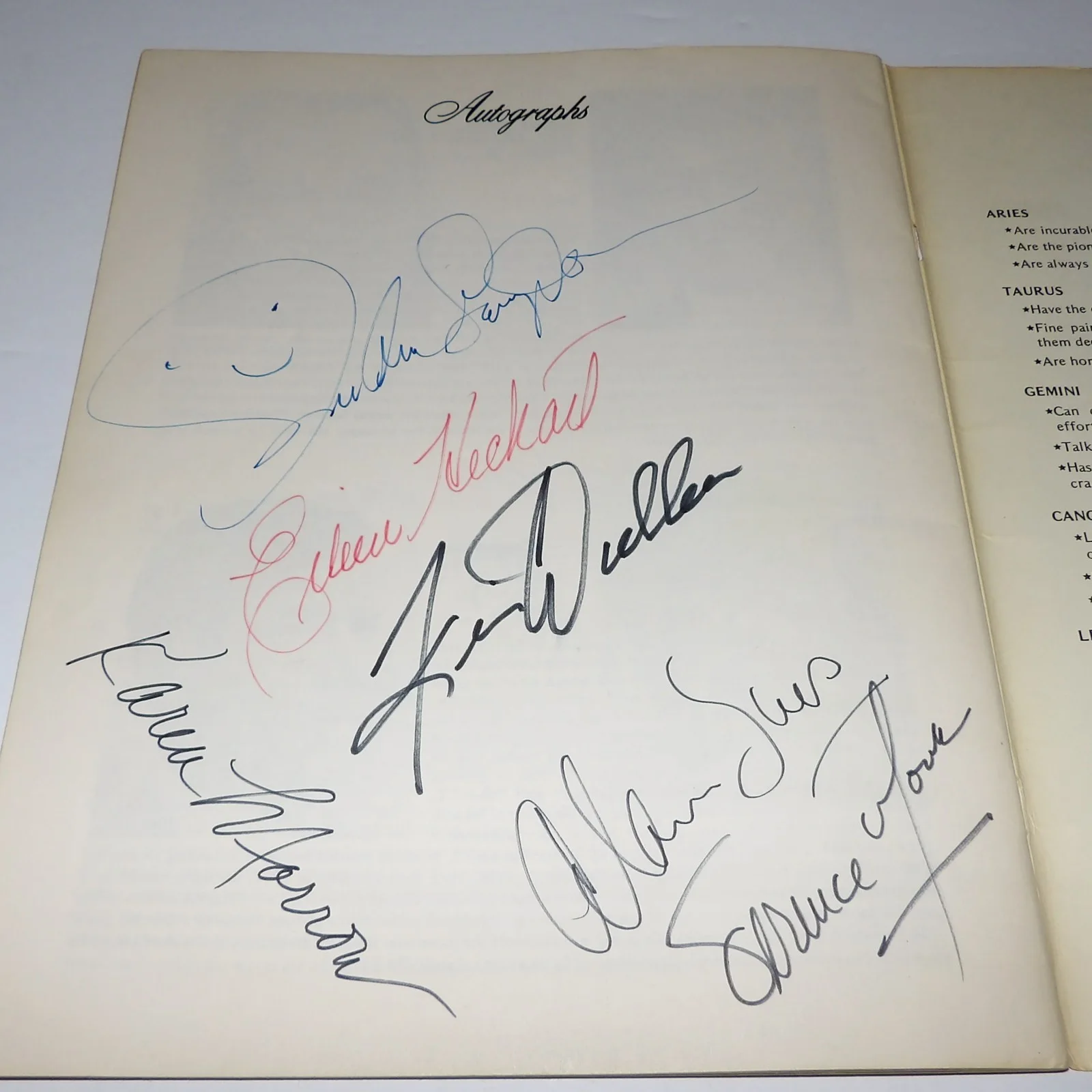 RARE VINTAGE TV STAR SOUVENIR PROGRAM HANDSIGNED X9 - GALE GORDON-PHYLLIS DILLER, image 5