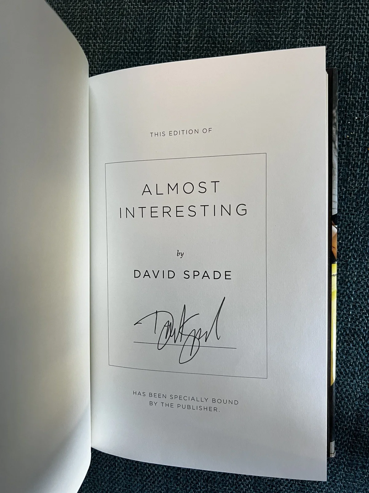 David Spade — DAVID SPADE SIGNED AUTOGRAPHED BOOK ALMOST INTERESTING SATURDAY NIGHT LIVE, image 3