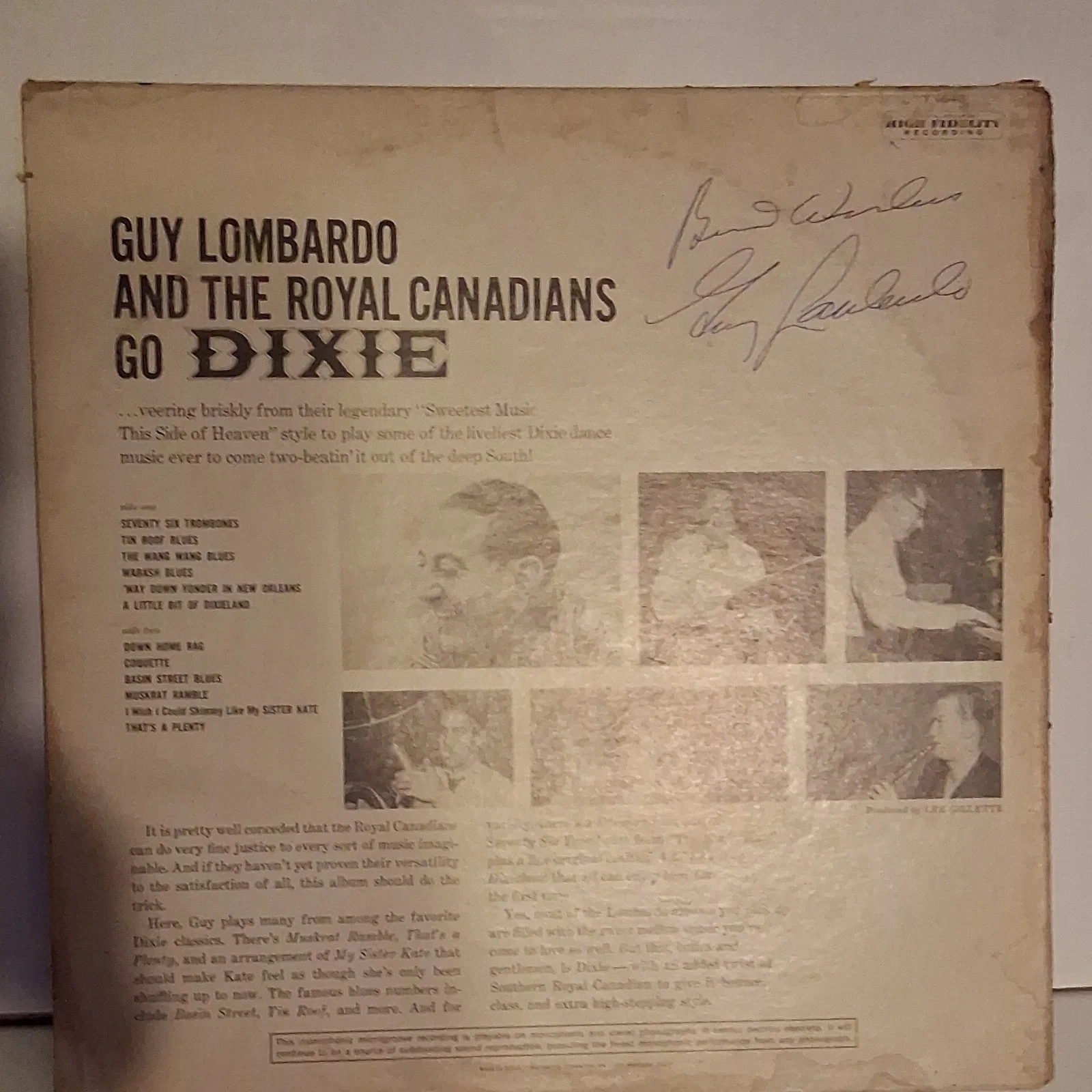 Autographed Vinyl Record Lombardo & The Royal Canadians Go Dixie!, изображение 2