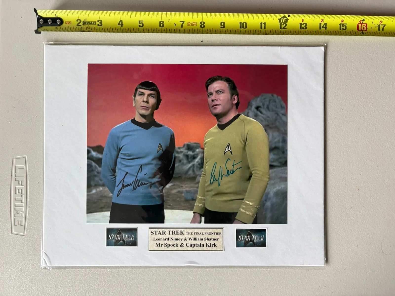 William Shatner Leonard Nimoy — Mr Spock Capt. Kirk Signed Star Trek 8x10 Photo On A 11X14 Cardboard BSA COA 945
