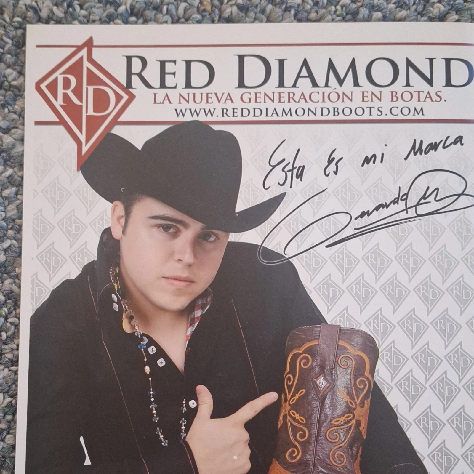 Gerardo Ortiz Autographed Red Diamond Boots Photo Country Music Memorabilia, image 4