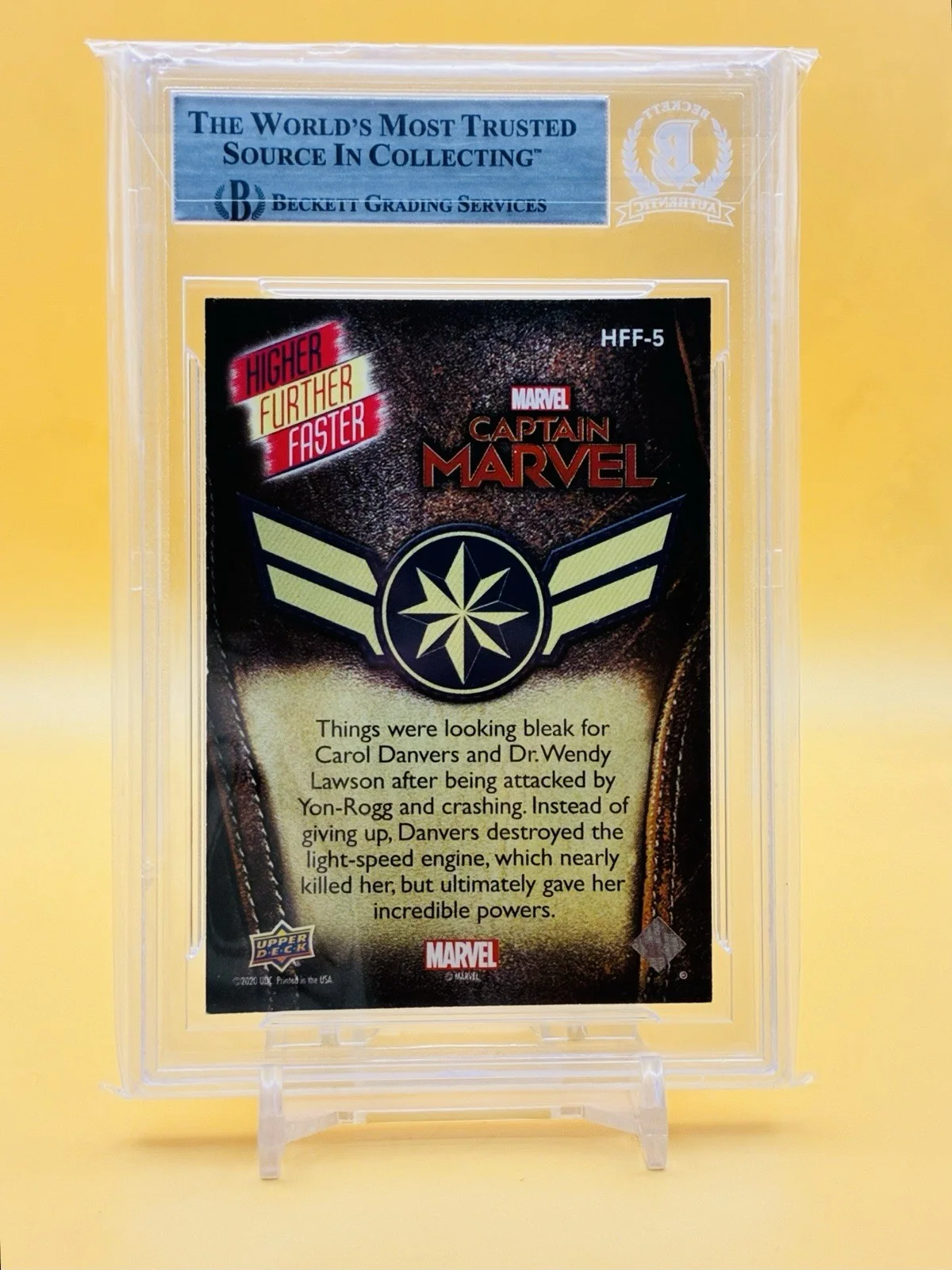 2020 Avengers Endgame & Captain Marvel Brie Larson Signed Promo Card Beckett BAS, изображение 2