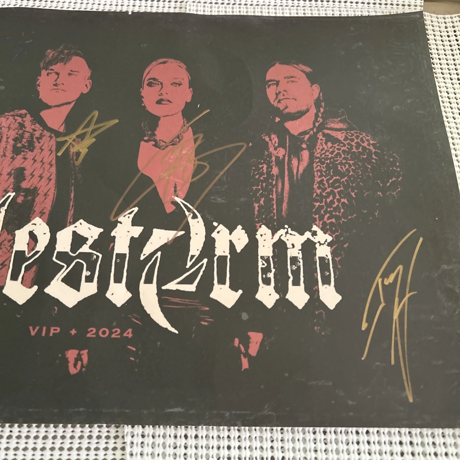 Halestorm Band signed Vip 2024 Band Poster 17” X11” Autographs From The Band, изображение 3