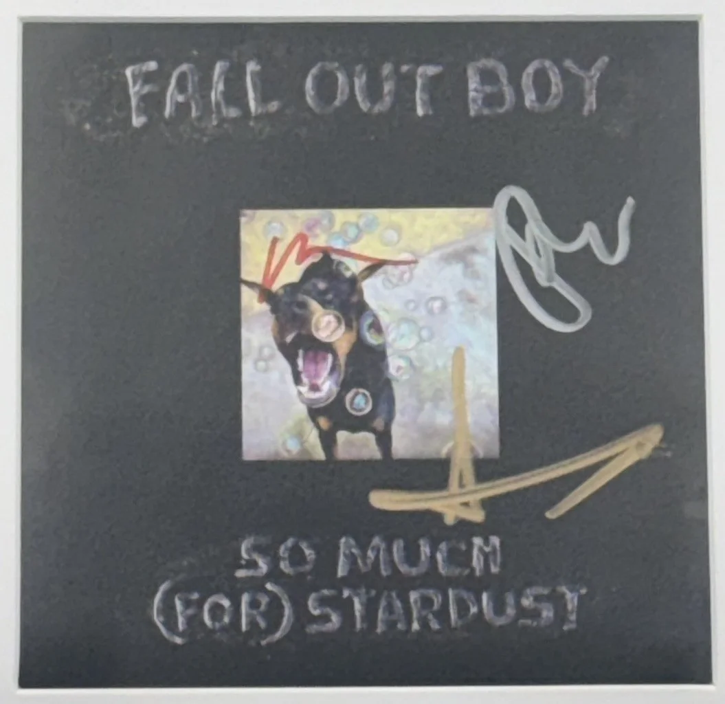 FALL OUT BOY SO MUCH FOR STARDUST SIGNED AUTOGRAPH ART CARD FRAMED MATTED CD #5, image 2