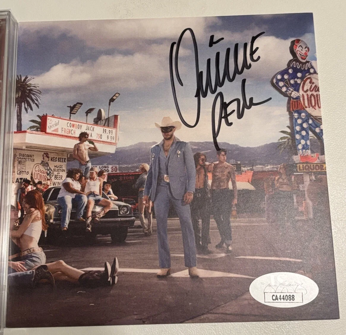 ORVILLE PECK STAMPEDE AUTOGRAPHED SIGNED ART CARD NEW CD JACKET JSA COA CA44088, image 2
