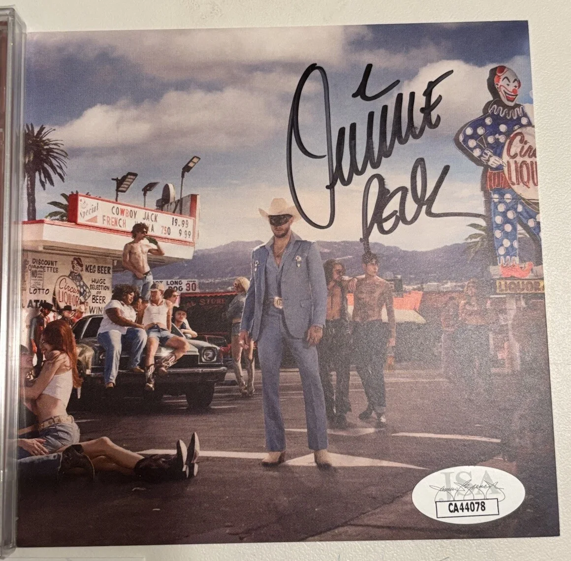 ORVILLE PECK STAMPEDE AUTOGRAPHED SIGNED ART CARD NEW CD JACKET JSA COA CA44078, image 2