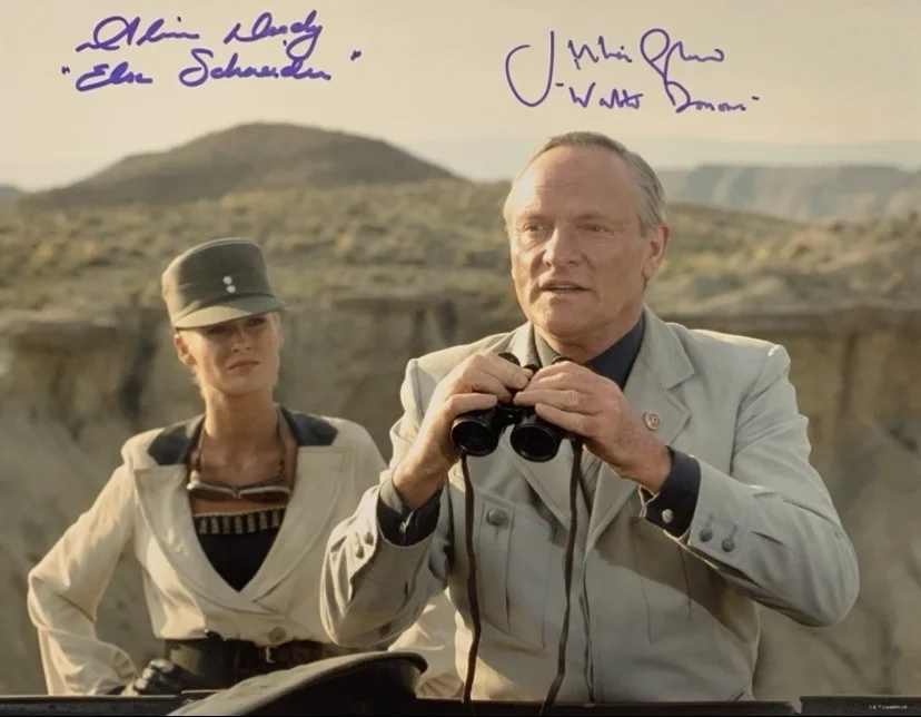 Alison Doody and Julian Glover — Alison Doody & Julian Glover Signed/Inscribed 11x14 Indiana Jones Photo(1) - BAS