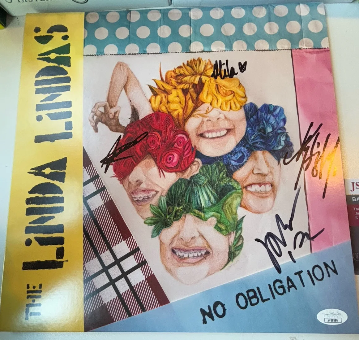 THE LINDA LINDAS SIGNED AUTOGRAPHED JACKET NO OBLIGATION VINYL JSA COA AY98980, image 2