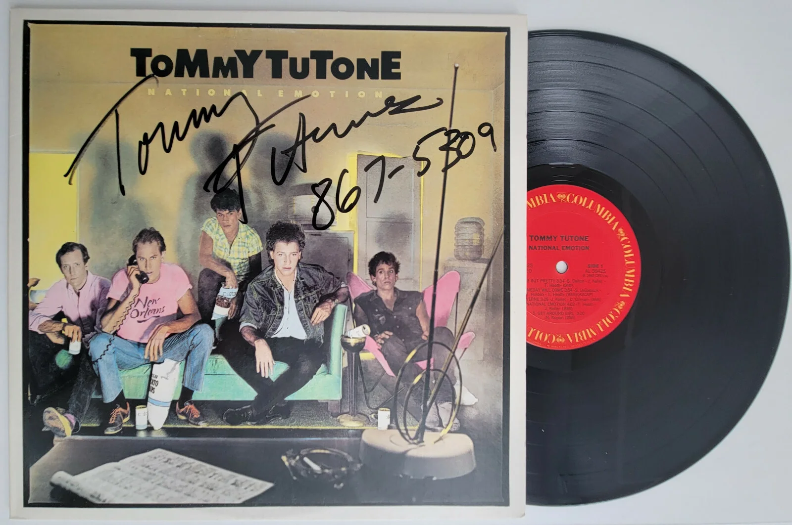 Tommy Tutone signed autographed National Emotion album 867-5309 Jenny COA proof, image 2