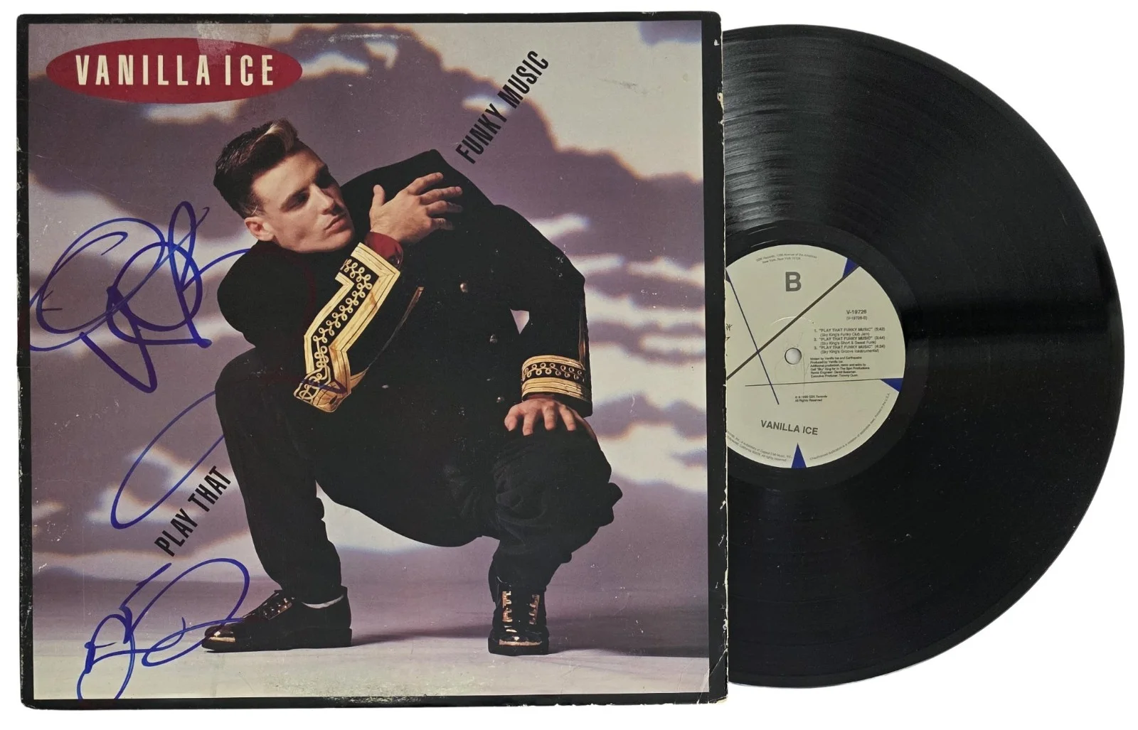 Vanilla Ice Signed Play That Funky Music Album COA Proof Autograph Vinyl Record, image 2