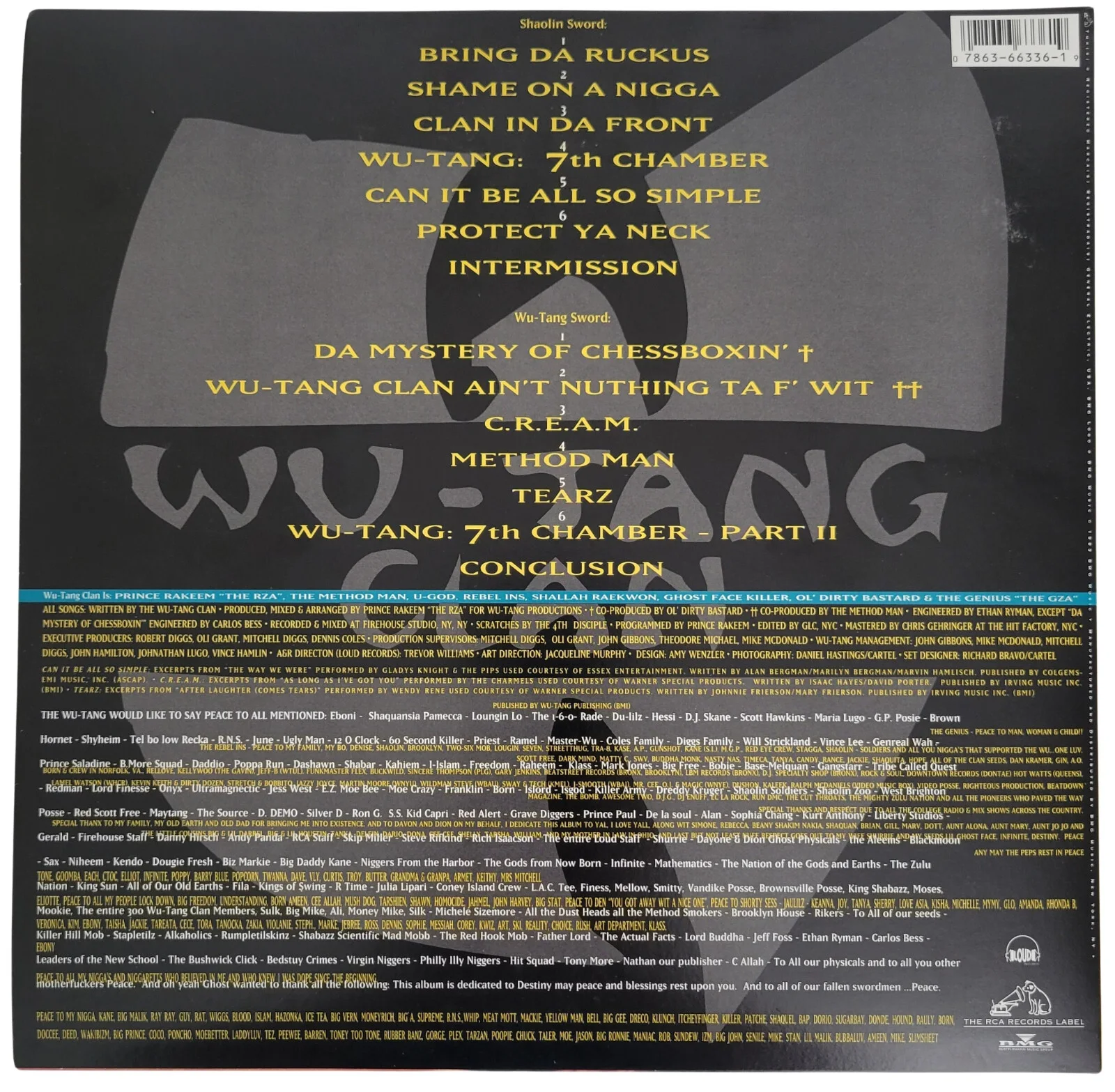 Wu-Tang Clan Signed 36 Chambers Album COA exact proof autographed Vinyl Record, изображение 4