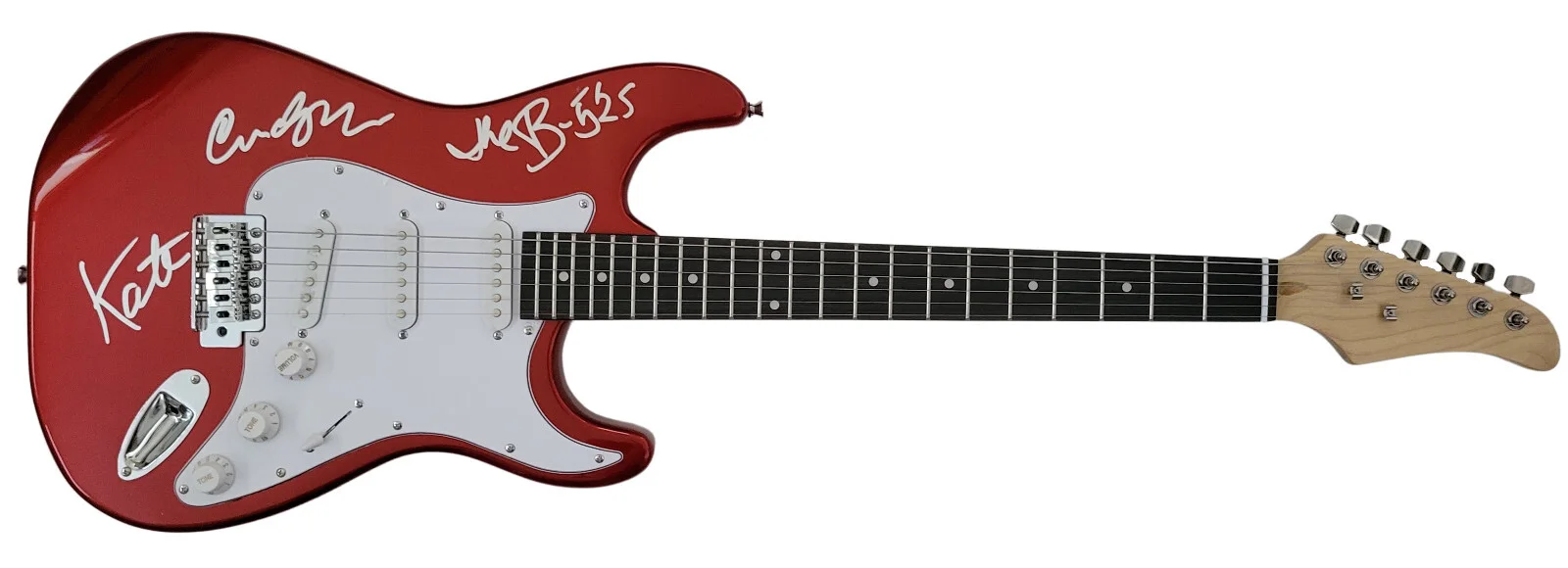 The B-52's Kate Pierson Cindy Wilson signed full size Electric guitar proof COA, изображение 2