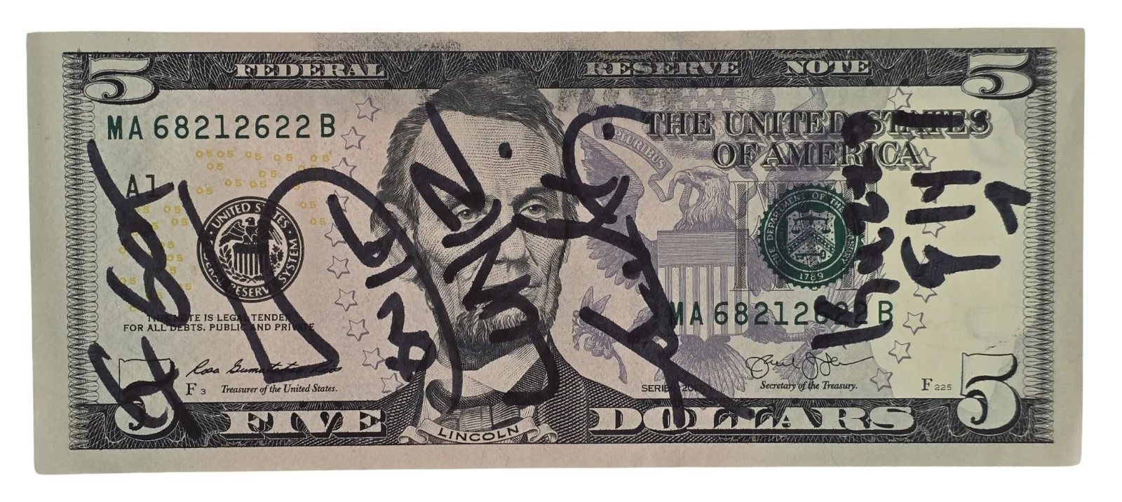 The LUNIZ Yuckmouth “I GOT 5 ON IT” Signed 5 Dollar Bill COA Proof Autographed, image 4