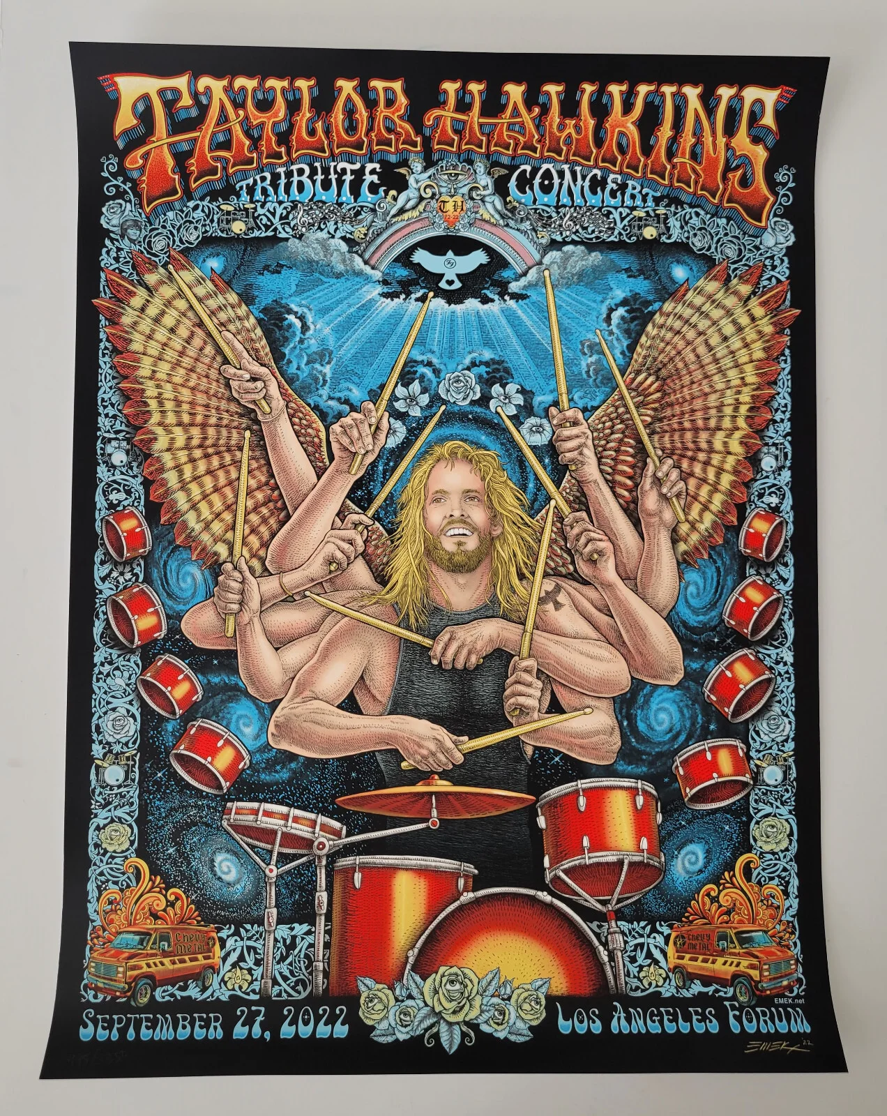 Emek Golan — Taylor Hawkins Los Angeles Forum Tribute Concert Poster #995/1350 Foo Fighters, изображение 2
