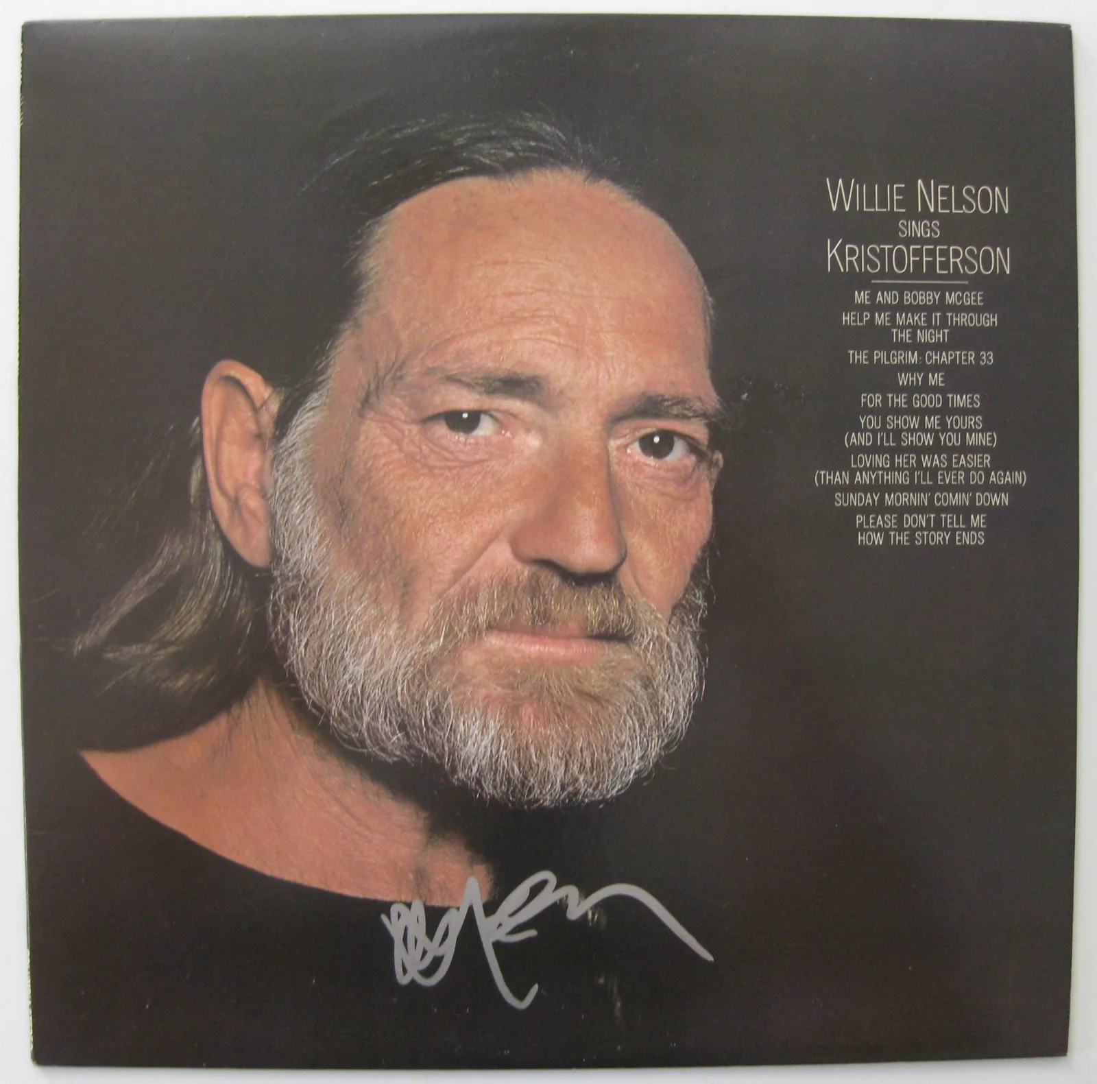Willie Nelson autographed Sings album vinyl record exact Proof Beckett COA, image 2
