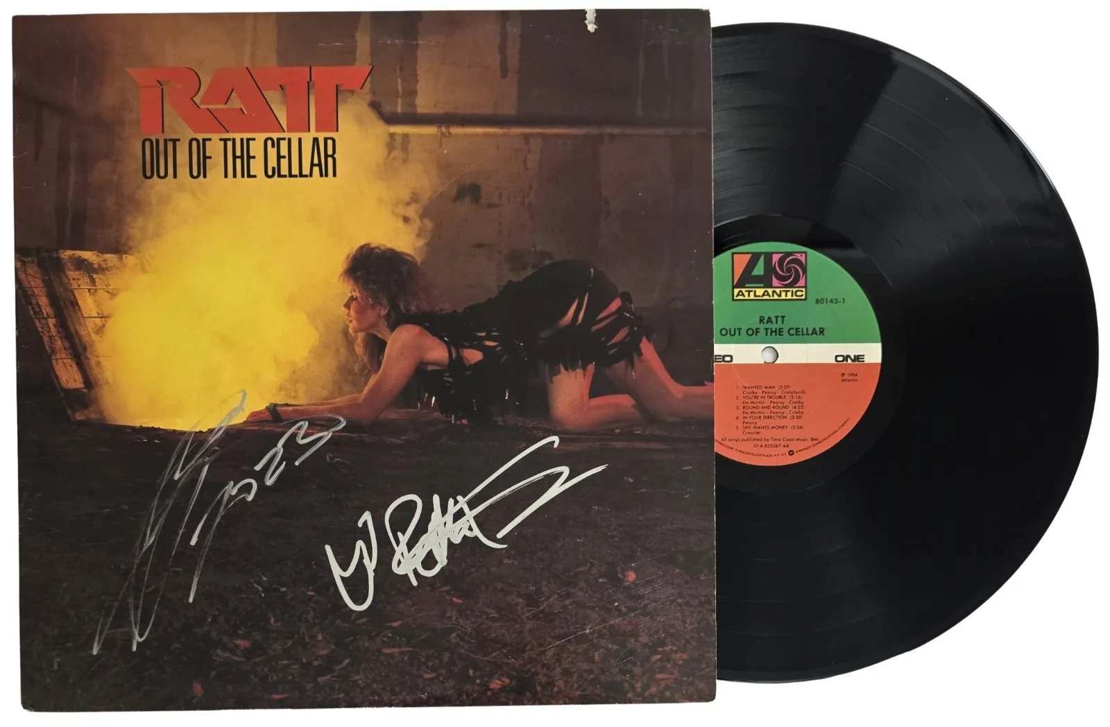 Stephen Pearcy Warren DeMartini Signed Ratt Out of the Cellar Album Proof Auto, изображение 2