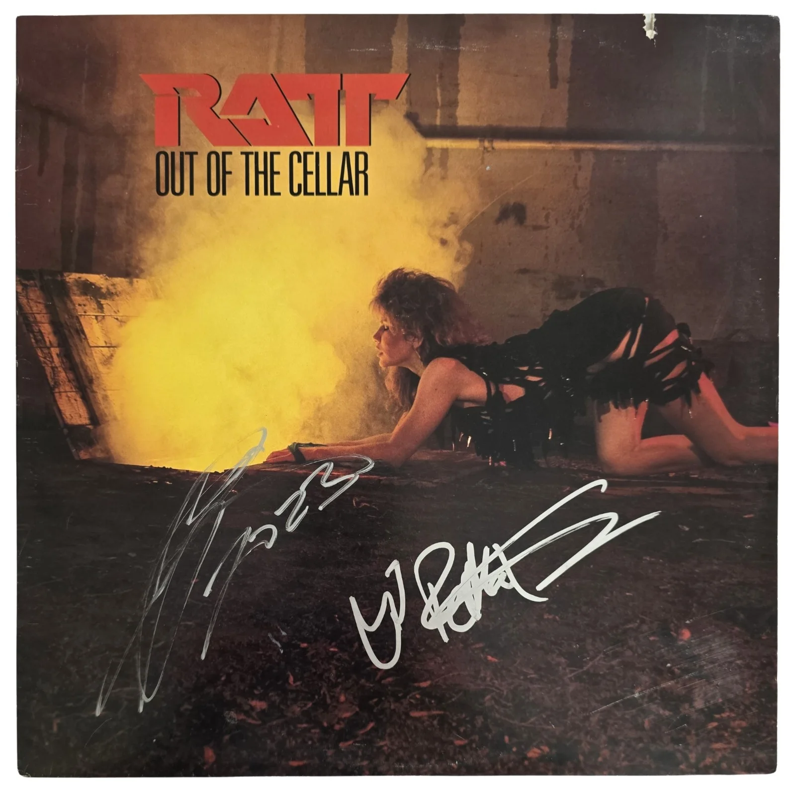 Stephen Pearcy Warren DeMartini Signed Ratt Out of the Cellar Album Proof Auto, изображение 3