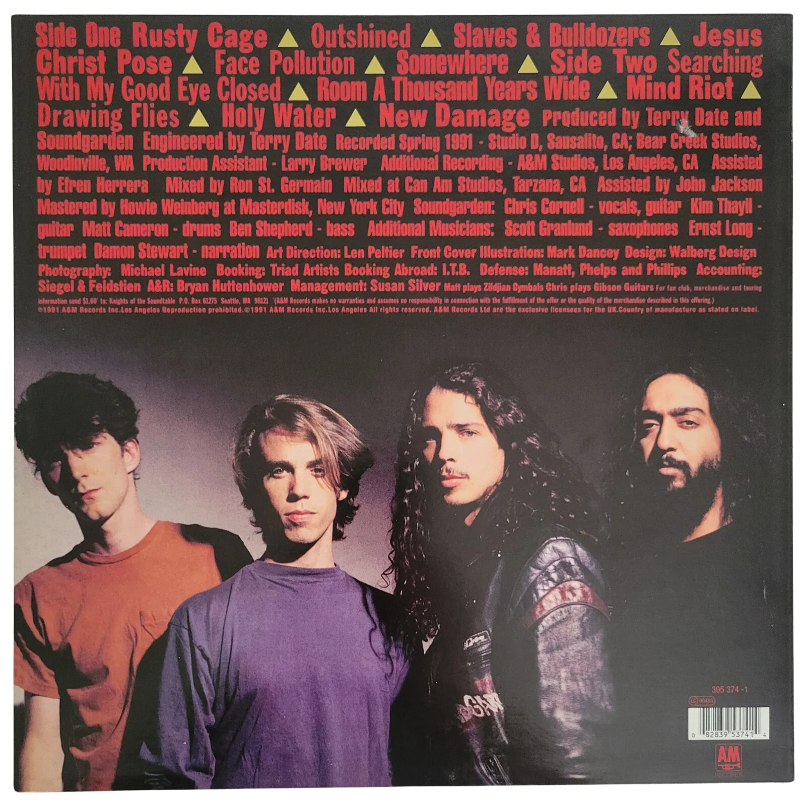 Soundgarden Signed Badmotorfinger Album COA Proof Autographed Vinyl Record, image 4