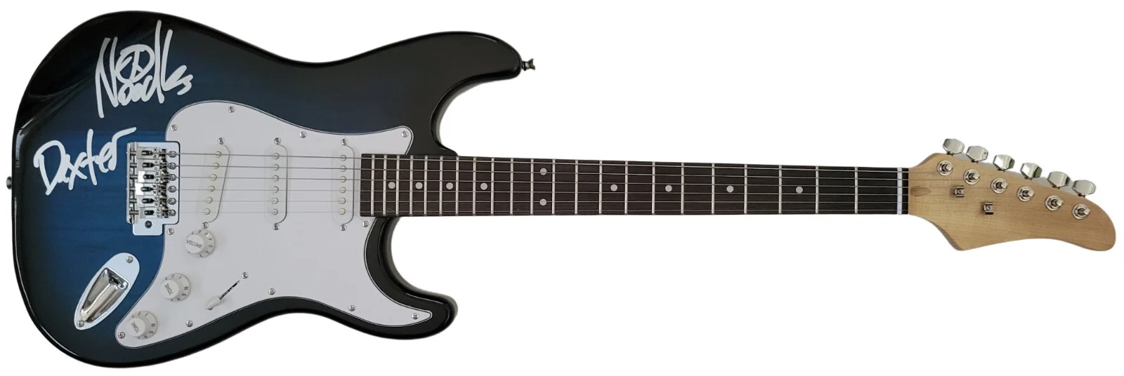 The Offspring Dexter Holland Noodles signed full size Electric guitar proof COA, image 2