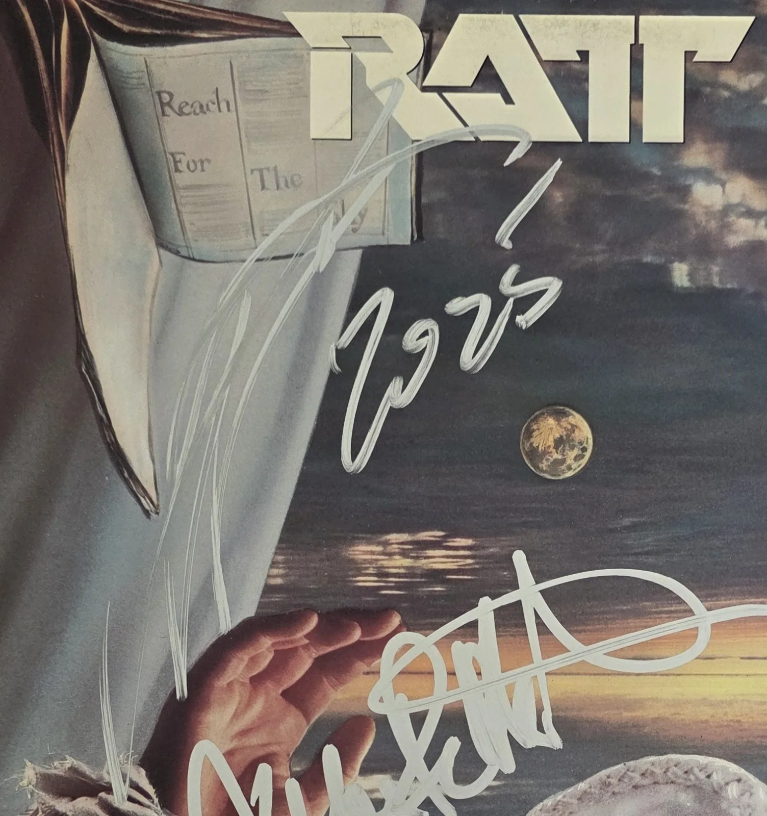 Stephen Pearcy Warren DeMartini Signed Ratt Reach For The Sky Album Proof Vinyl, изображение 4
