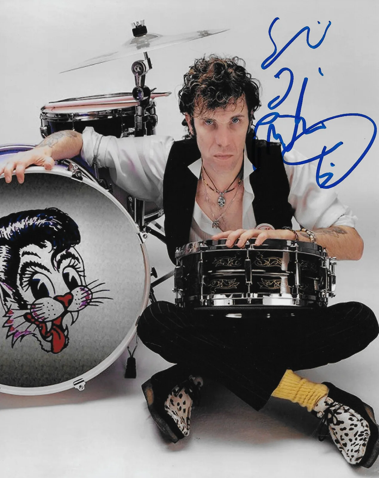 Slim Jim Phantom Signed 8x10 Photo Proof COA Autographed Stray Cats Drummer,,, изображение 2