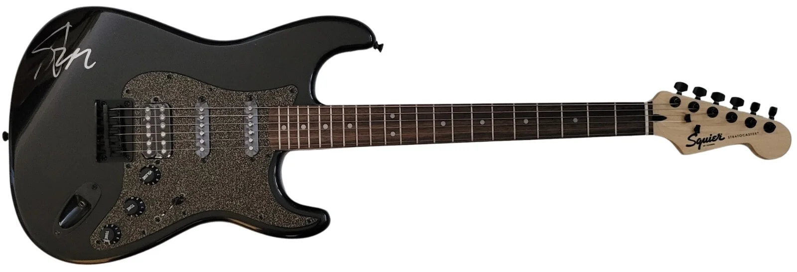 Steve Stevens signed Fender Squier electric guitar COA with exact Proof Idol, image 2