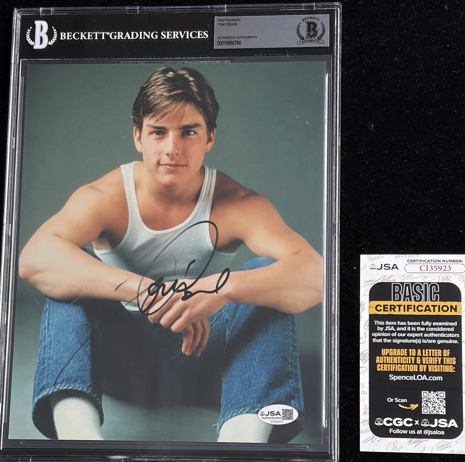 Tom Cruise — Tom Cruise Signed 8X10 Photo BAS Beckett Encapsulated Autograph JSA COA