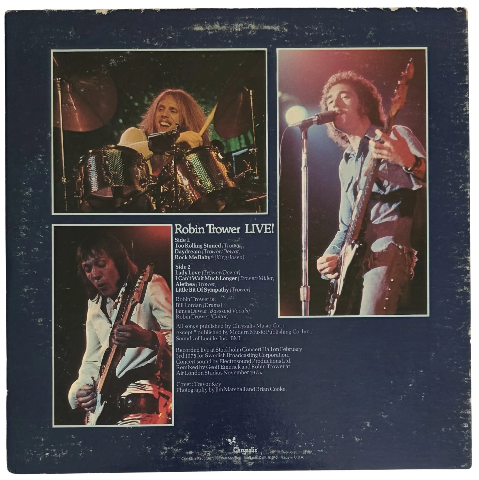 Robin Trower Signed Live Album COA Exact Proof Autographed Vinyl Record, image 5