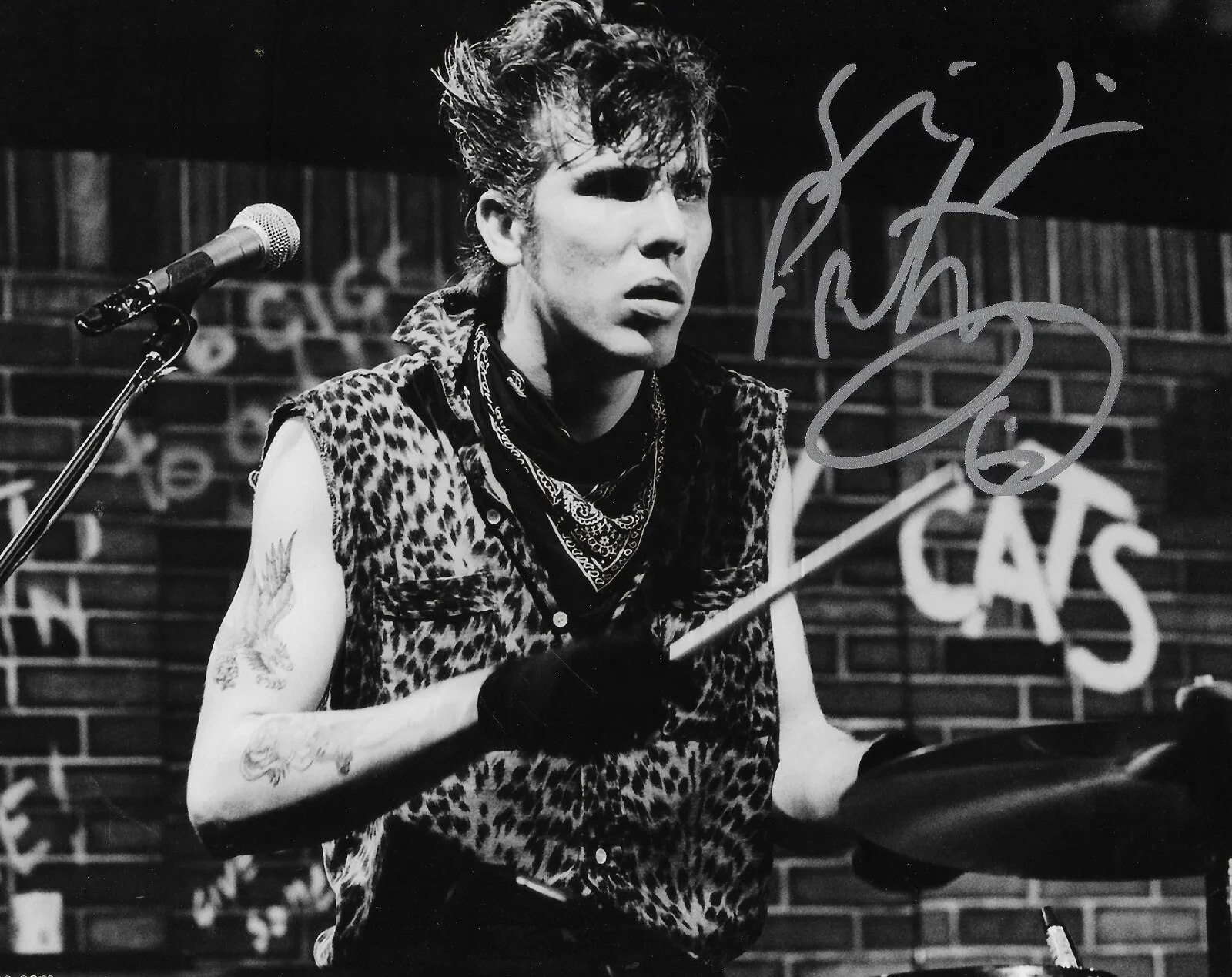 Slim Jim Phantom Signed 8x10 Photo Proof COA Autographed Stray Cats Drummer, image 2