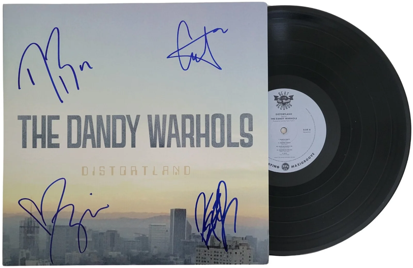 The Dandy Warhols Signed Distortland Album COA Proof Autographed Vinyl Record, изображение 2