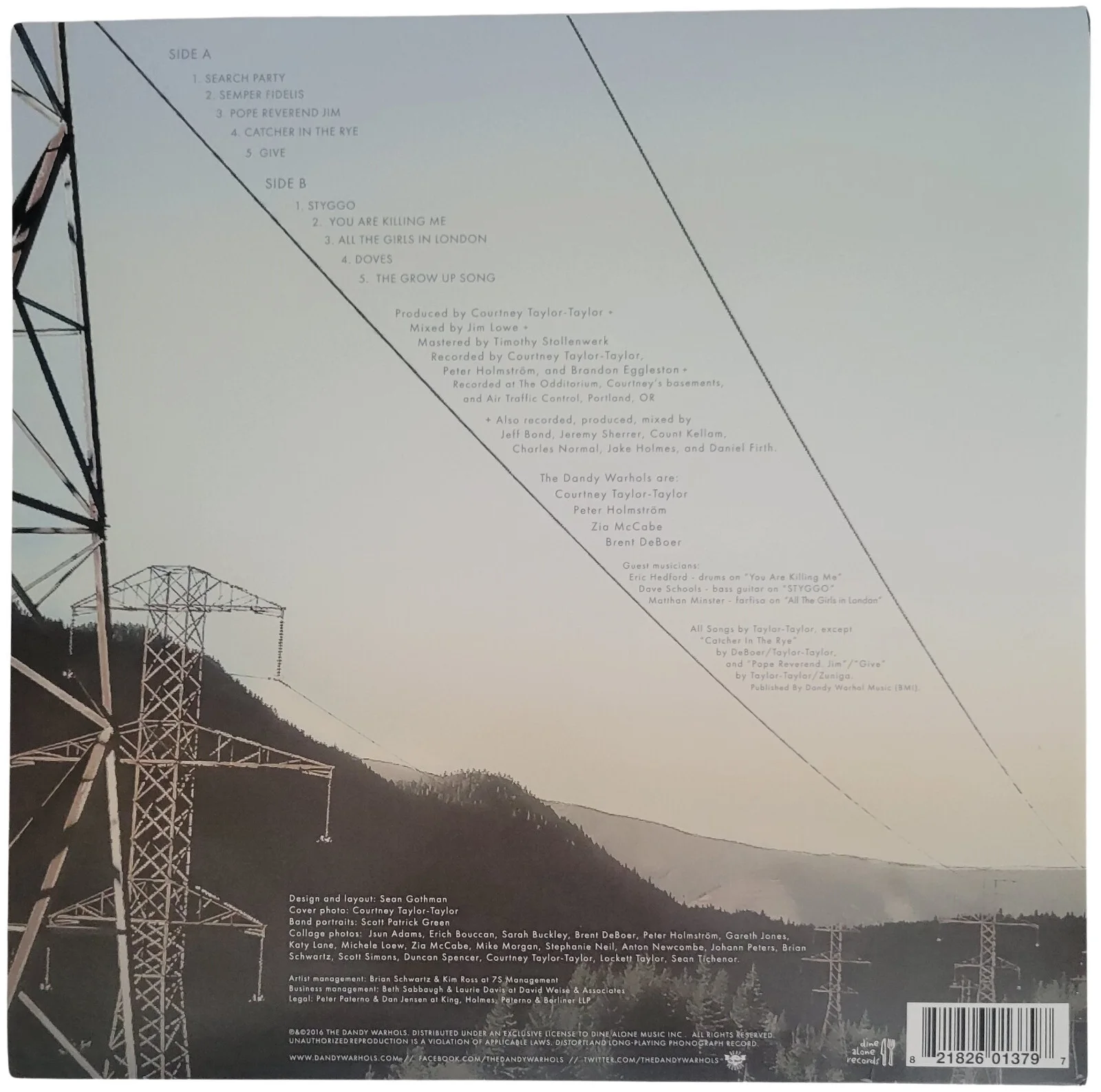 The Dandy Warhols Signed Distortland Album COA Proof Autographed Vinyl Record, изображение 4