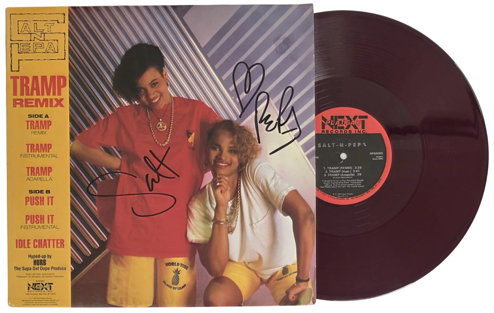 Salt-N-Pepa Signed Tramp Album COA Exact Proof Autographed Vinyl Record, изображение 2